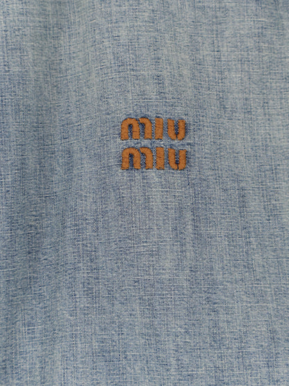 Denim Jacket with Miu Miu embroidery thumbnail