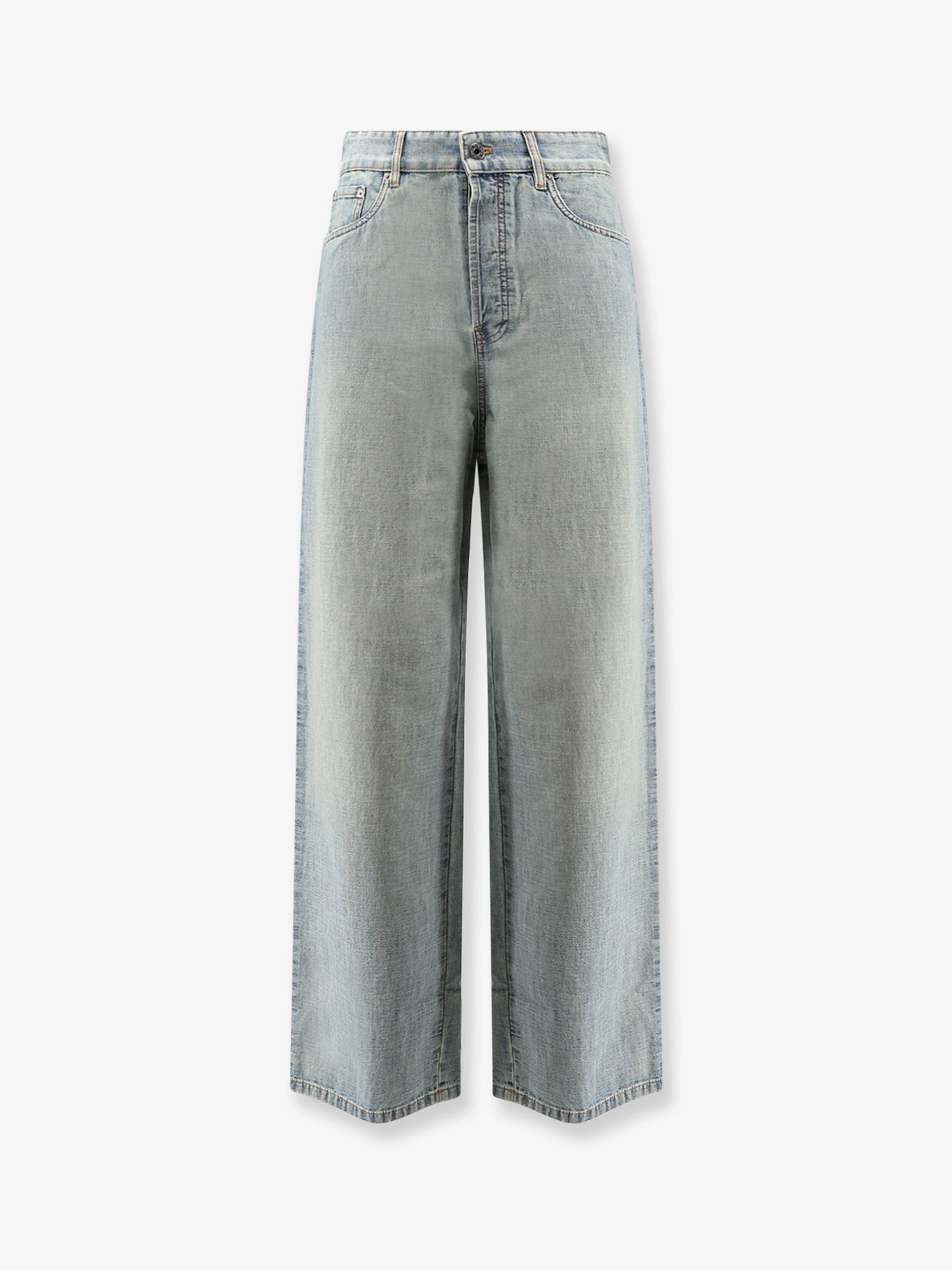 Jeans in cotone con ricamo Logo Lettering