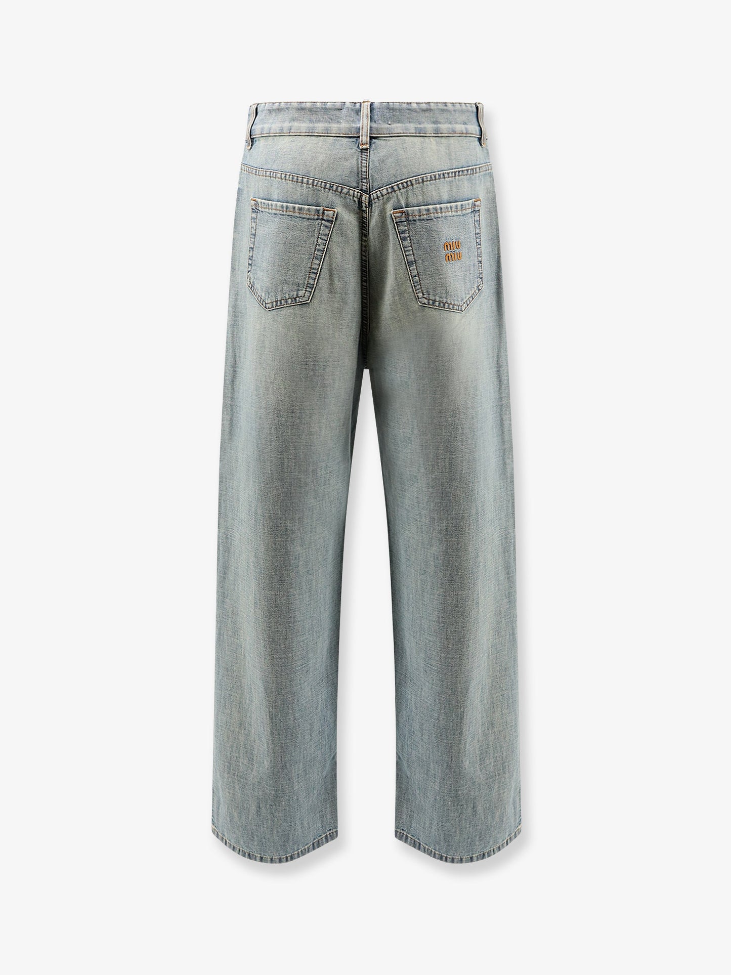 Jeans in cotone con ricamo Logo Lettering