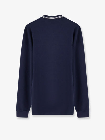 Cotton polo shirt with asymmetric metal zip detail thumbnail