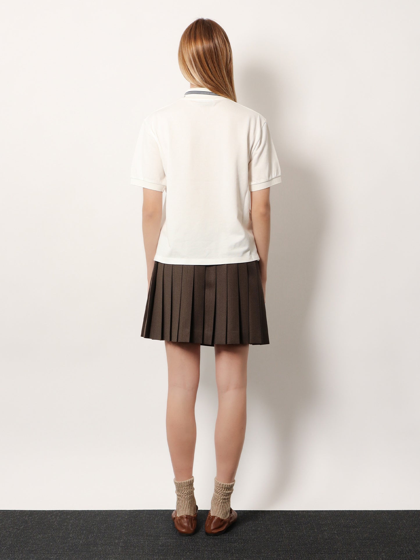 Cotton polo shirt with asymmetric zip