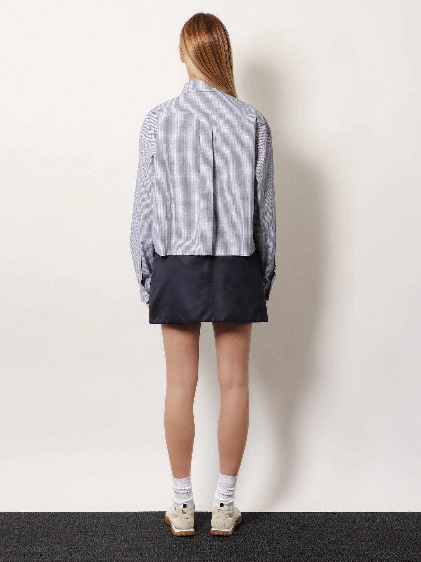Pin check cotton shirt
