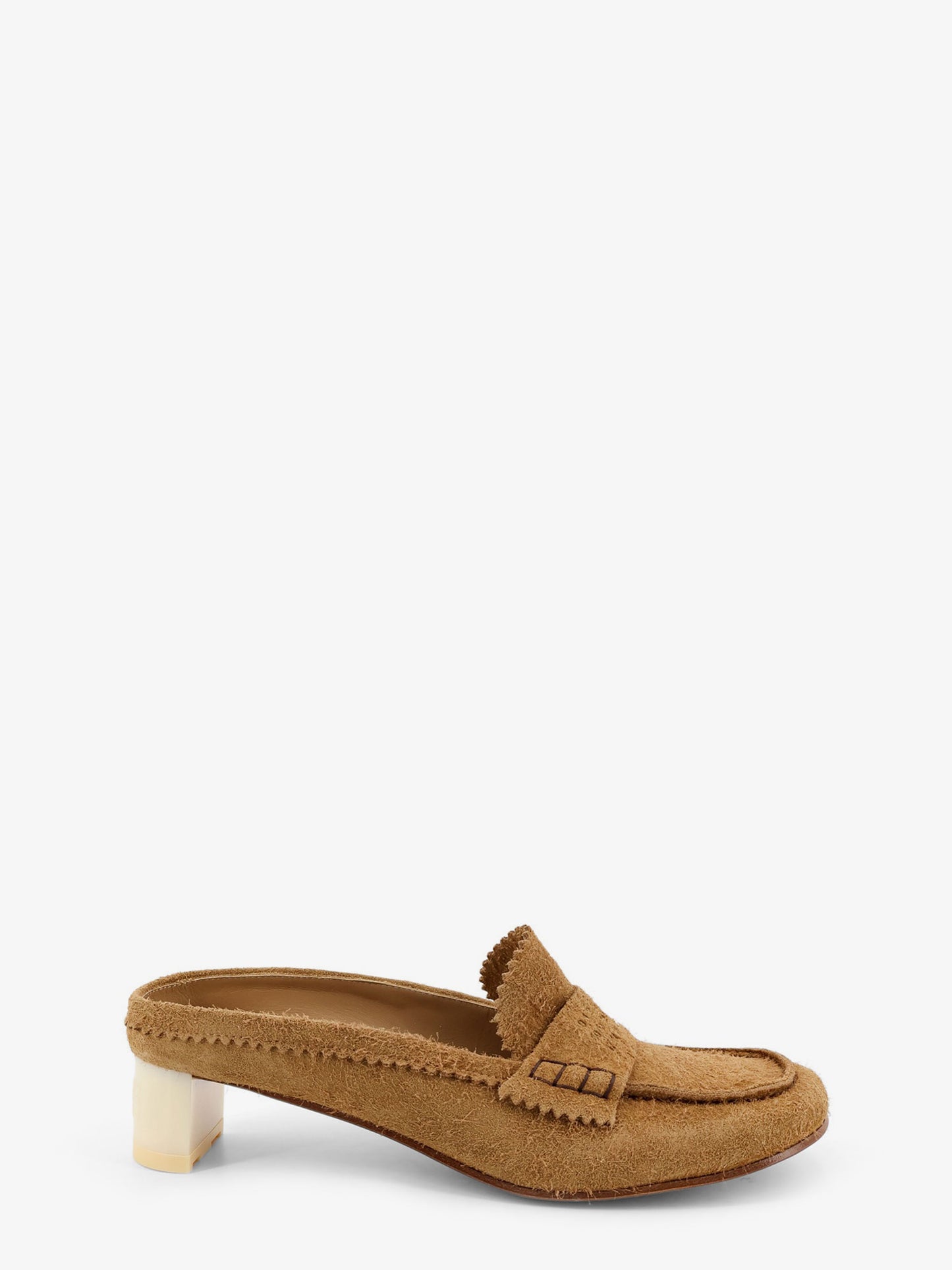 Sandali in suede con iconico logo inciso