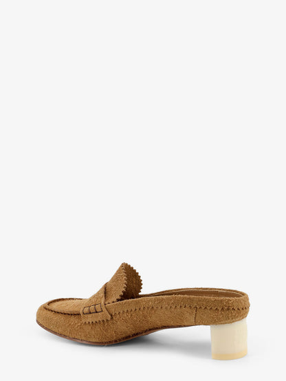 Sandali in suede con iconico logo inciso thumbnail