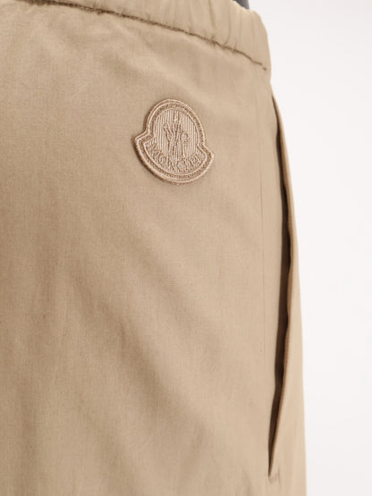 Cotton trousers with logo patch thumbnail