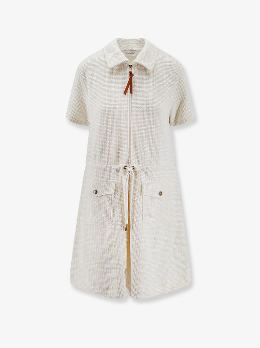 Dress with adjustable drawstring