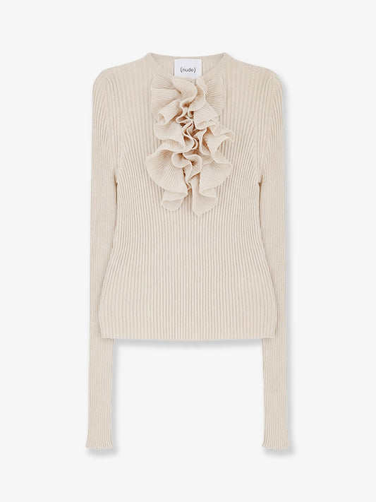 Ribbed cotton blend sweater