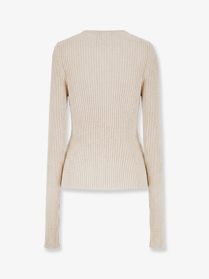 Ribbed cotton blend sweater thumbnail