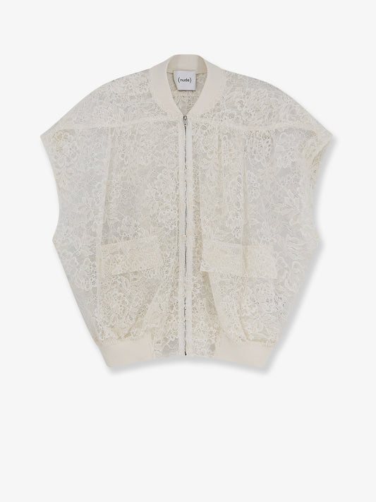Sleeveless lace jacket