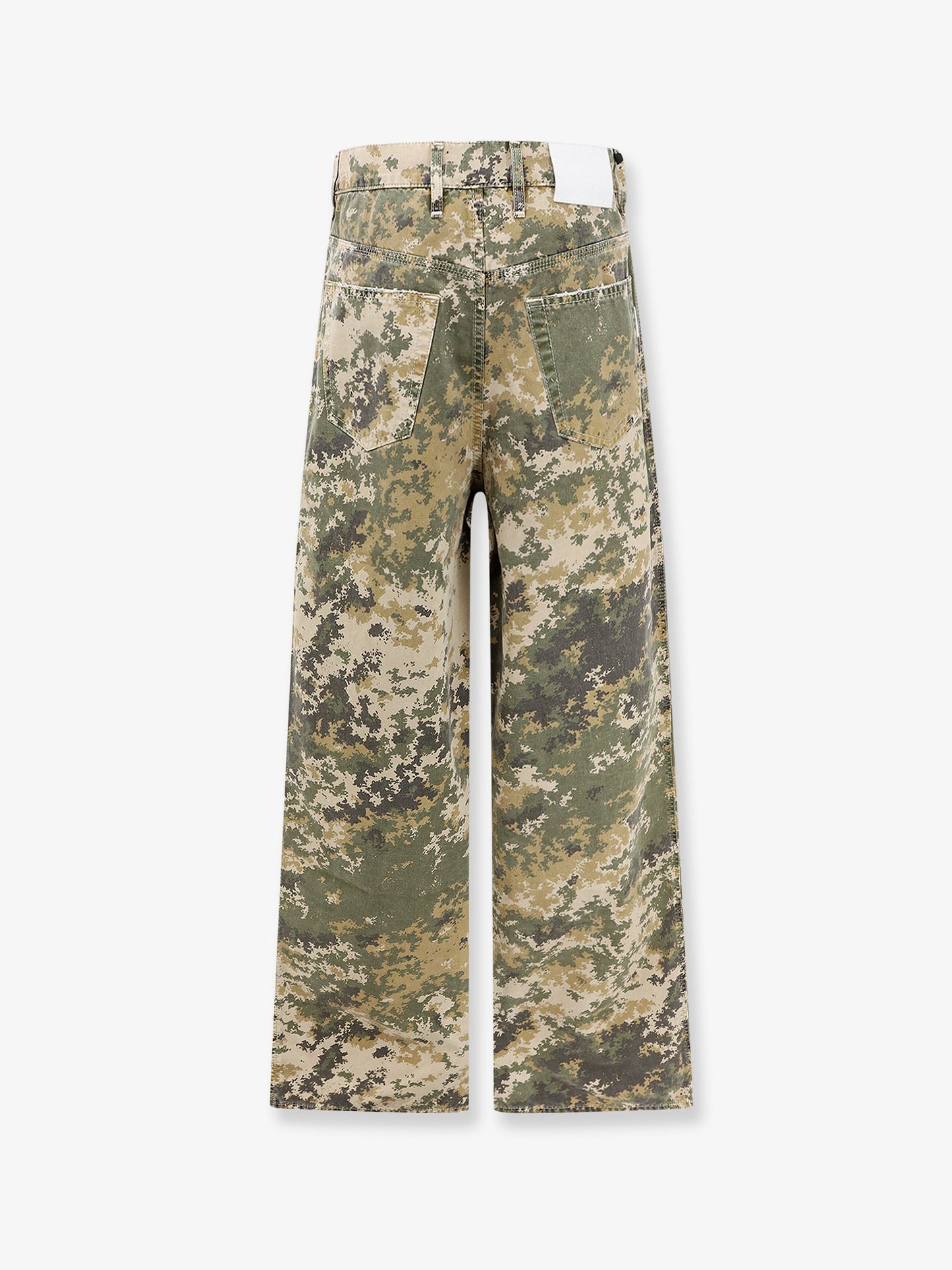Cotton jeans with camouflage pattern