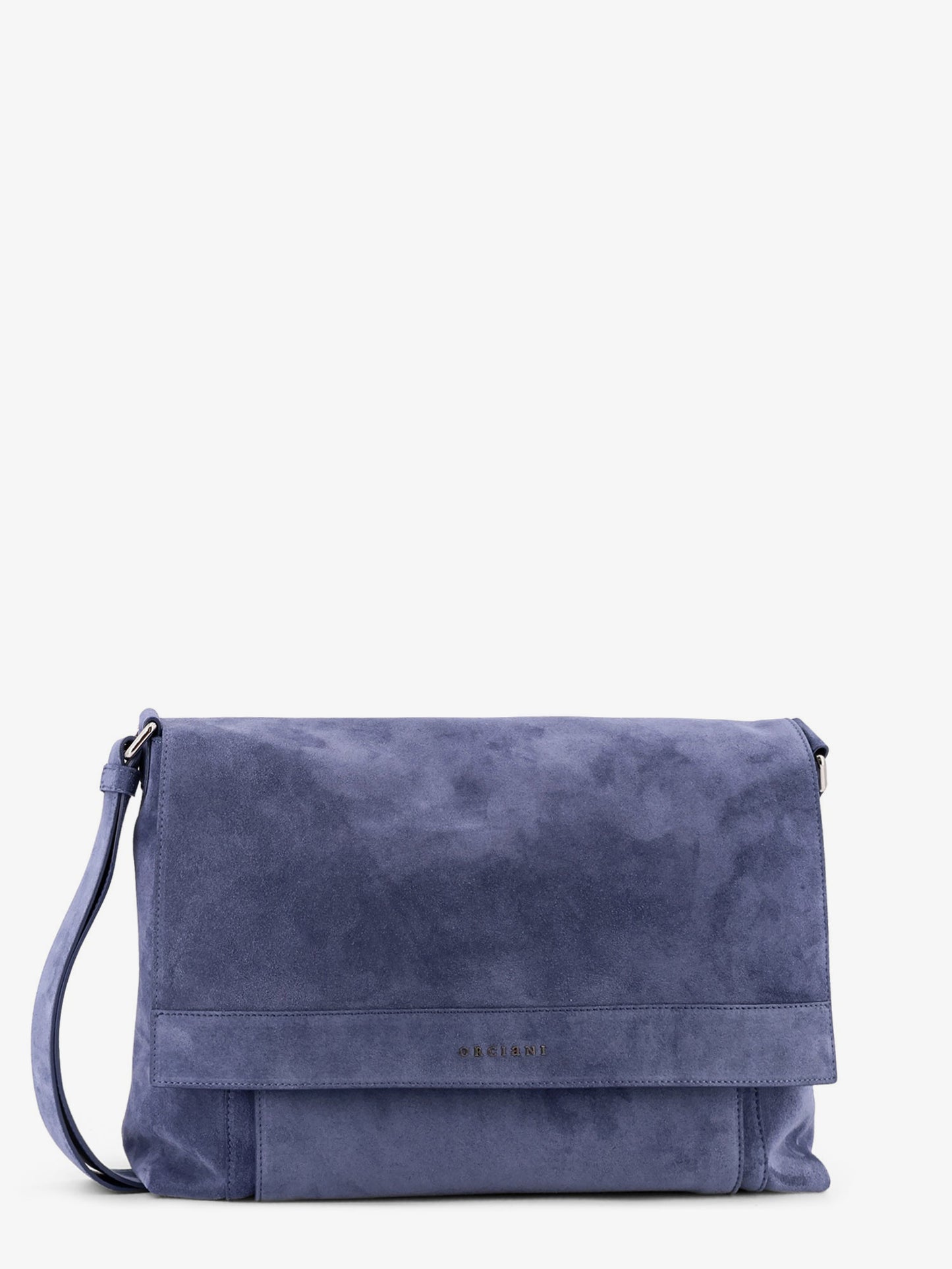 Peach suede messenger bag