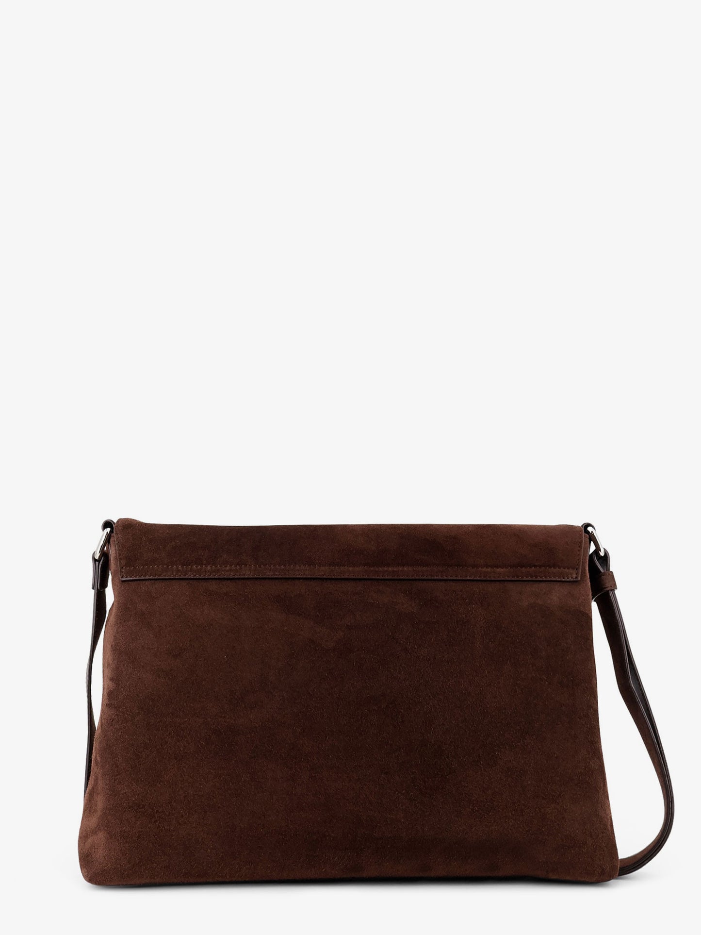 Peach suede messenger bag