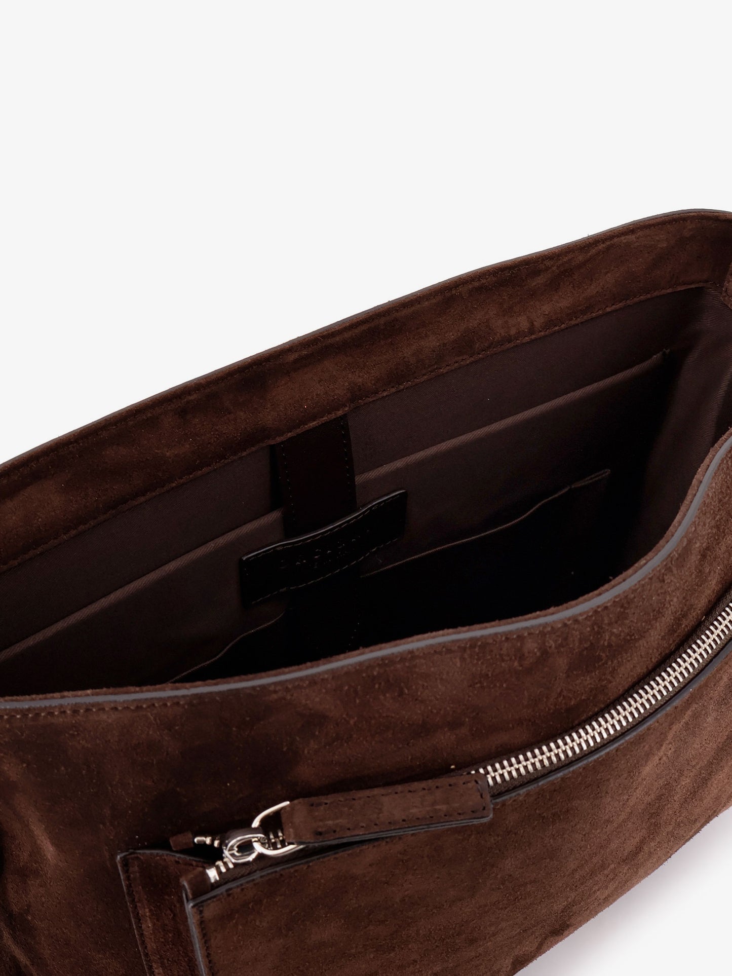 Peach suede messenger bag