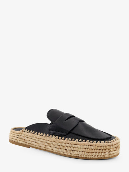 Belinda leather and raffia sandals thumbnail