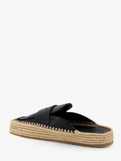 Belinda leather and raffia sandals thumbnail