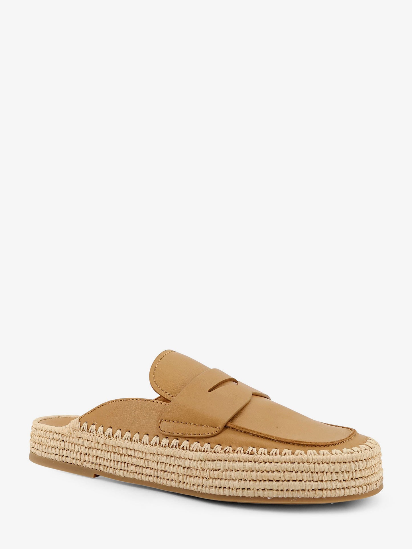 Belinda leather and raffia sandals