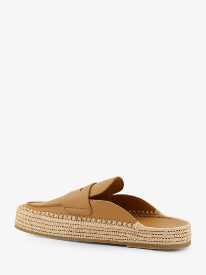 Belinda leather and raffia sandals thumbnail