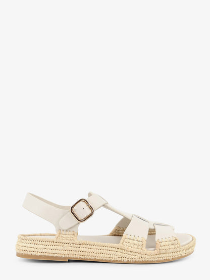 Yuka leather sandals with woven raffia sole thumbnail