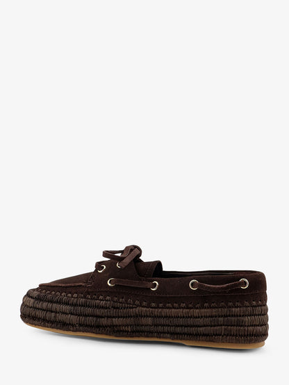 Penelope suede and raffia loafers thumbnail