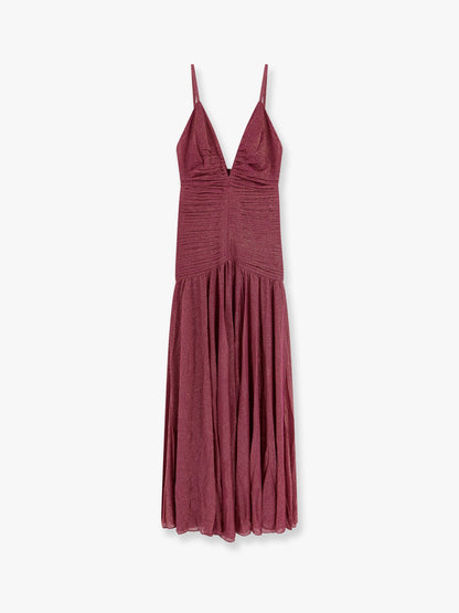 Viscose blend long dress with metallic effect thumbnail