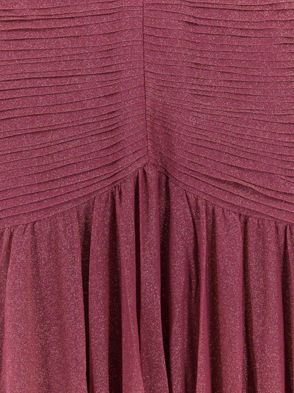 Viscose blend long dress with metallic effect thumbnail
