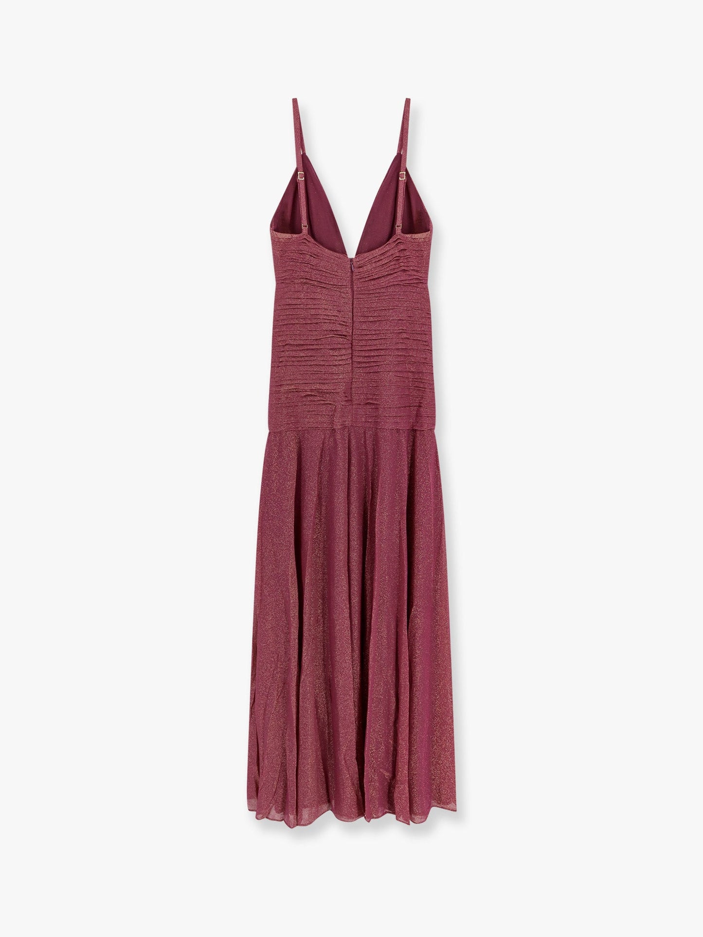Viscose blend long dress with metallic effect