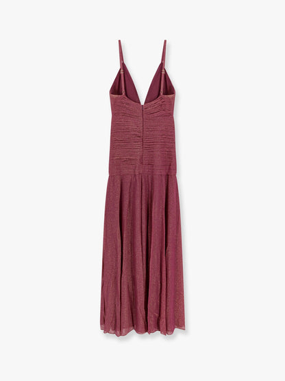 Viscose blend long dress with metallic effect thumbnail