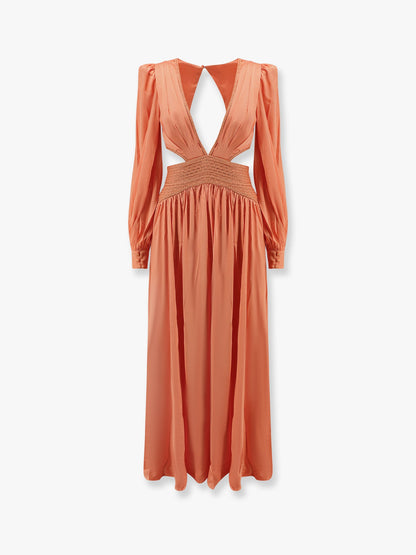 Satin sunset long dress with cut-out details thumbnail