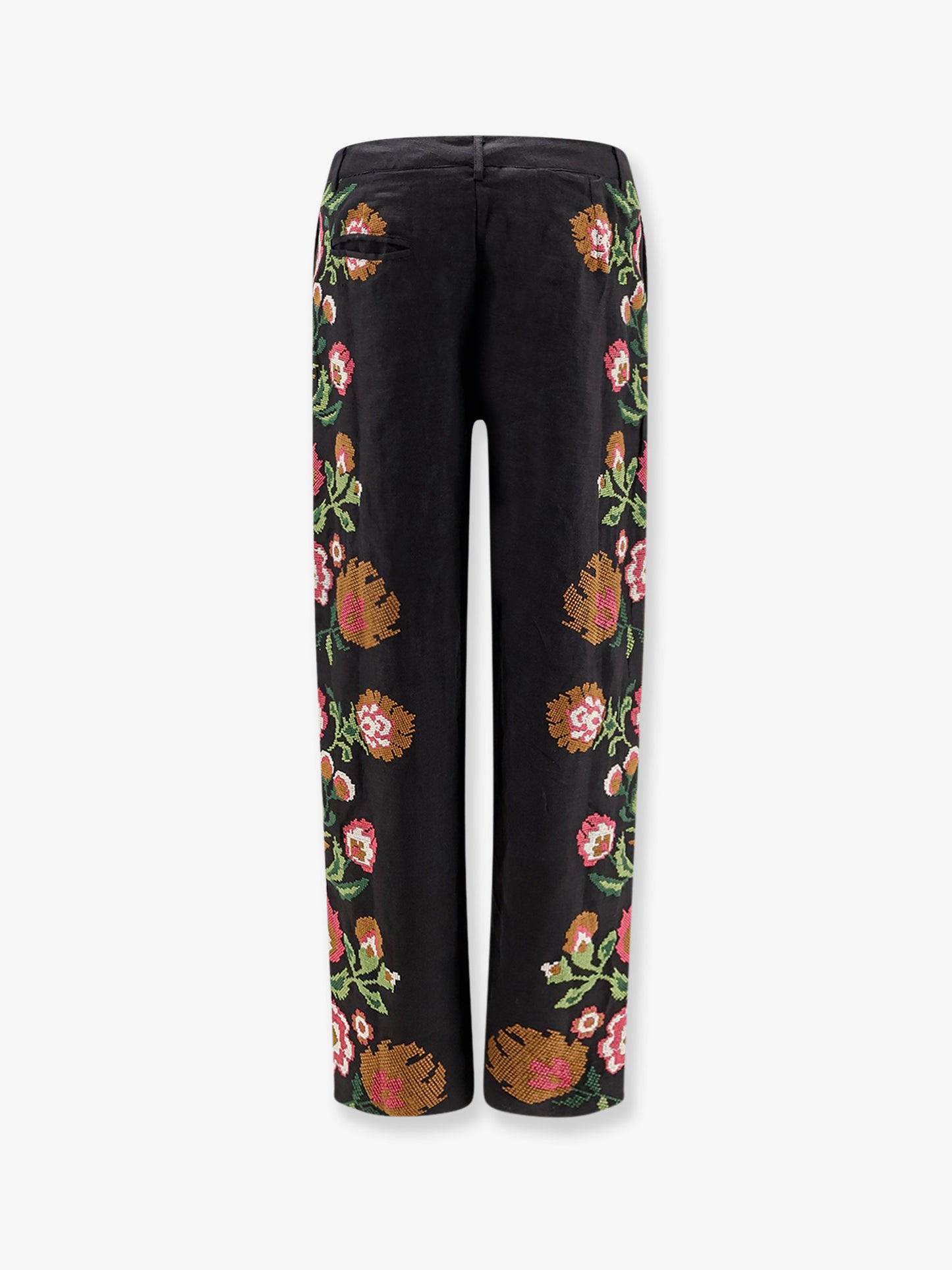 Keila linen trousers with embroidery