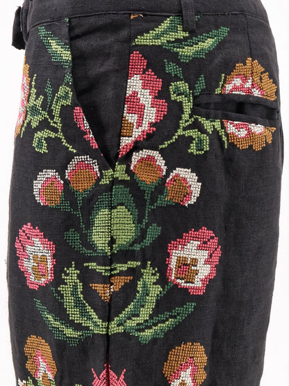 Keila linen trousers with embroidery thumbnail