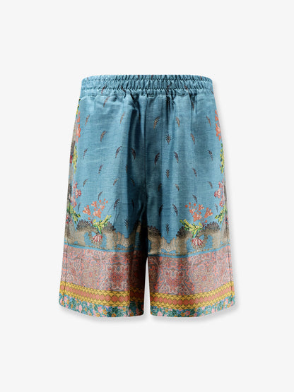 Silk bermuda shorts with floral print thumbnail