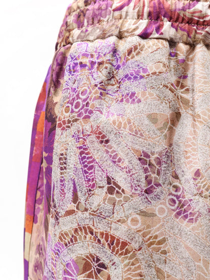 Silk trousers with mulitcolor print all-over thumbnail