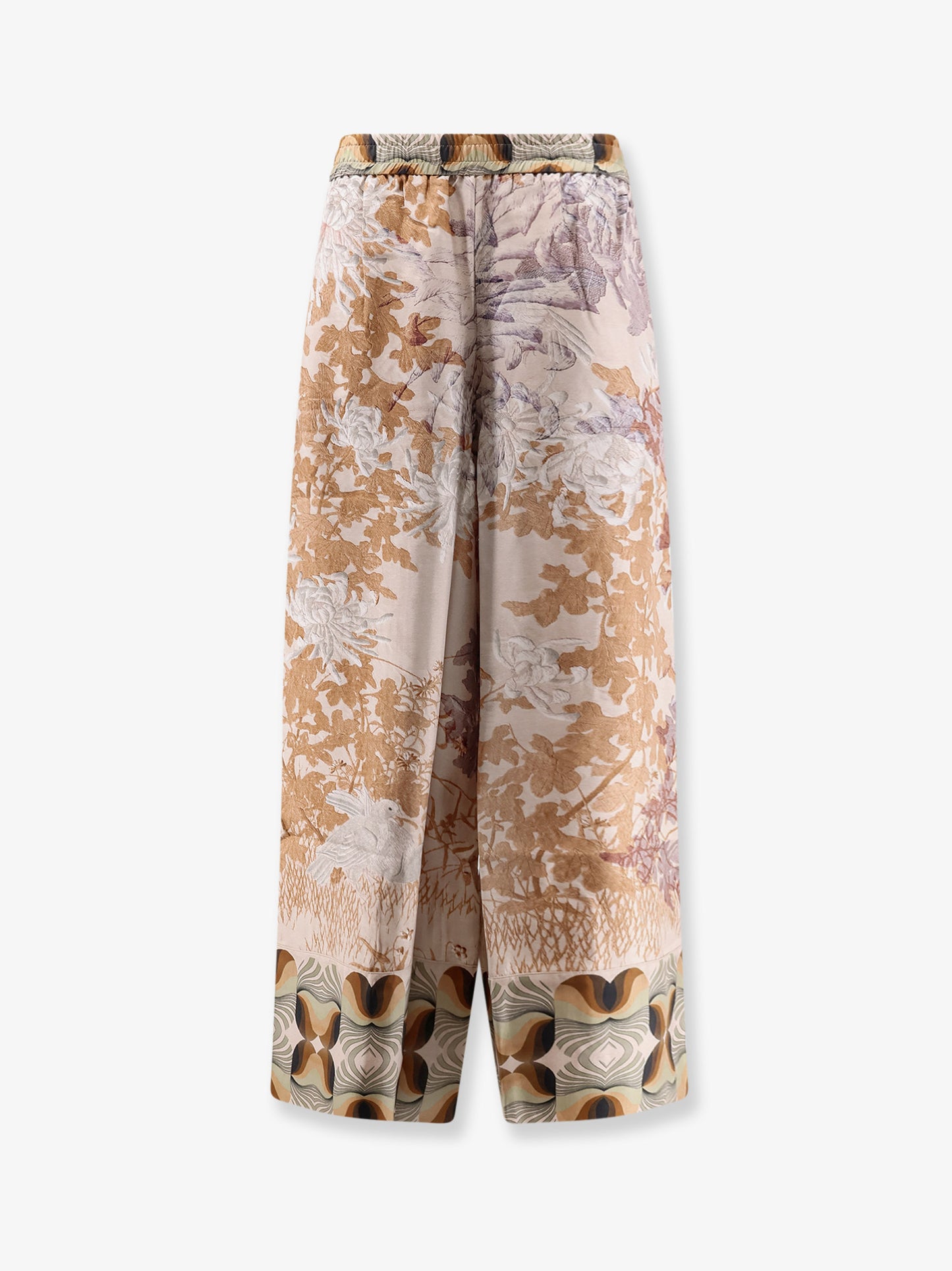 Silk trouser with all-over prints