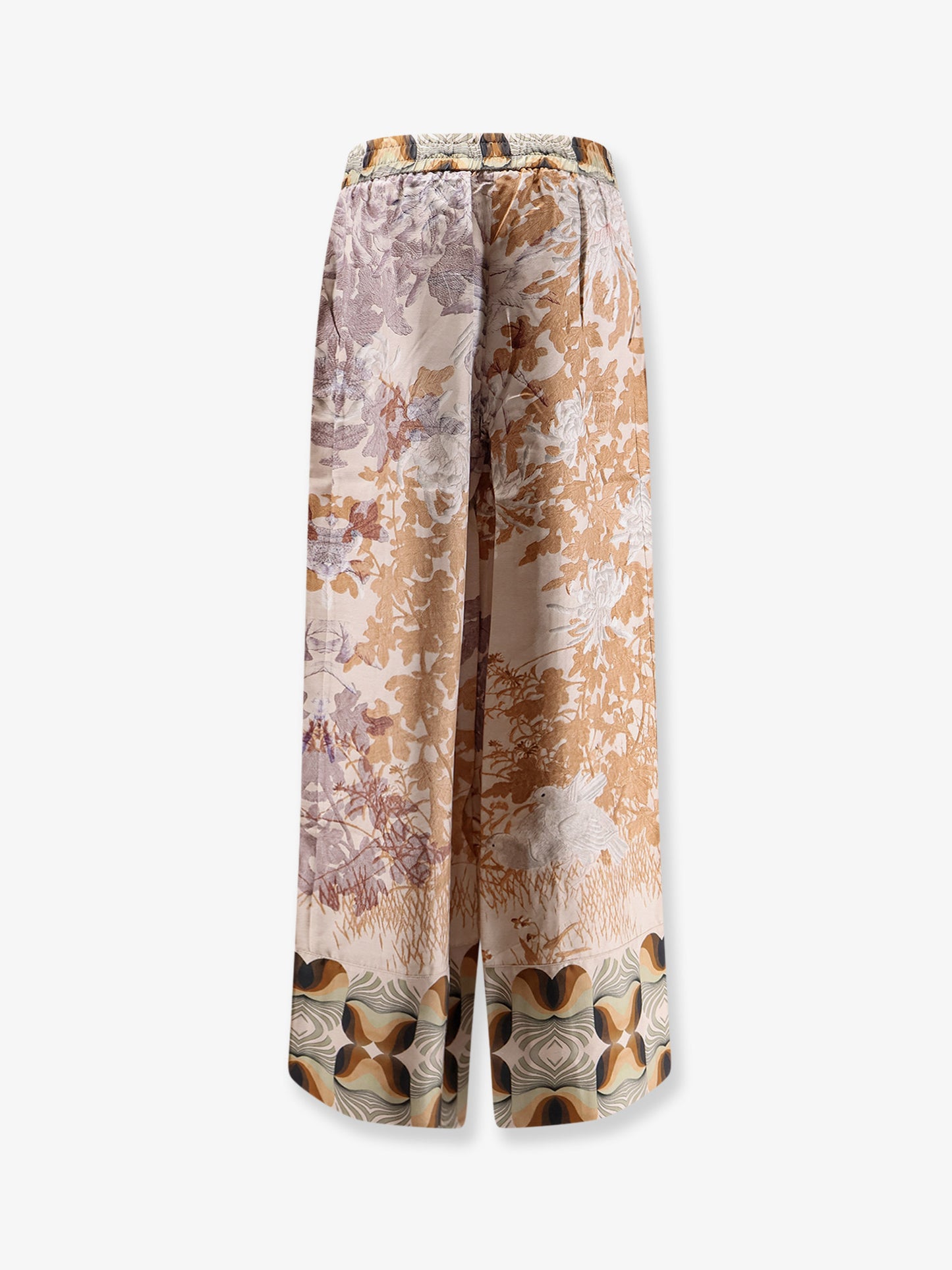 Silk trouser with all-over prints