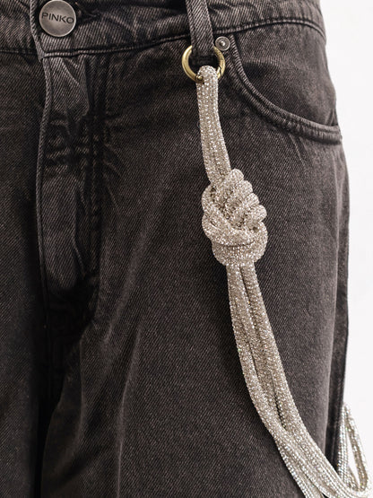 Jeans Lauryn in bull denim con corda gioiello amovibile thumbnail