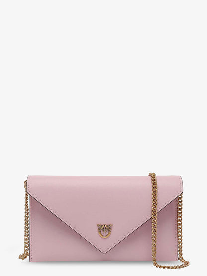 Leather clutch bag with metal Love Birds logo thumbnail