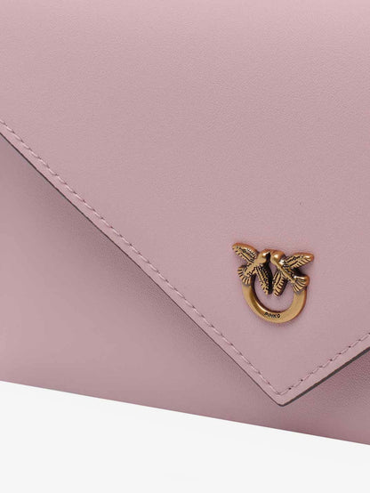Leather clutch bag with metal Love Birds logo thumbnail
