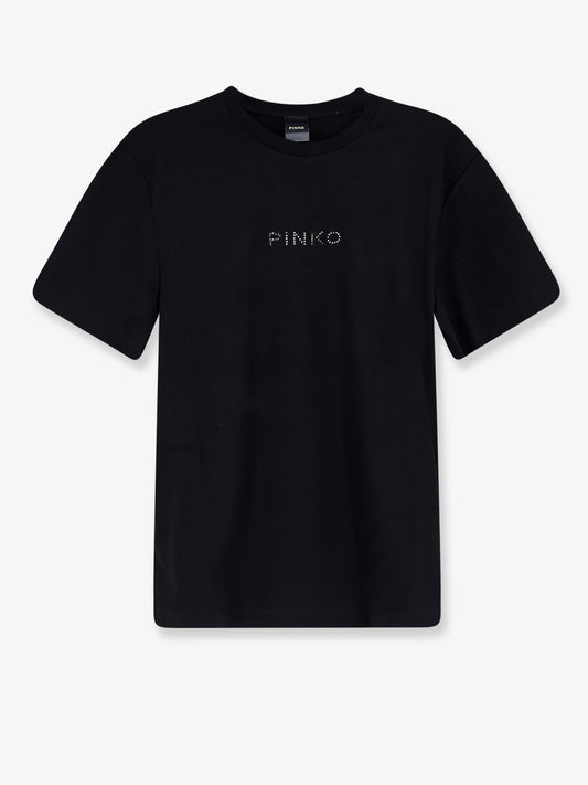 T-shirt in cotone con logo lettering frontale