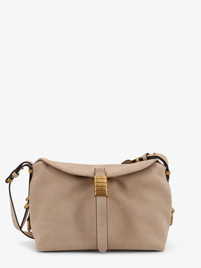 Leather shoulder bag with metal logo detail thumbnail