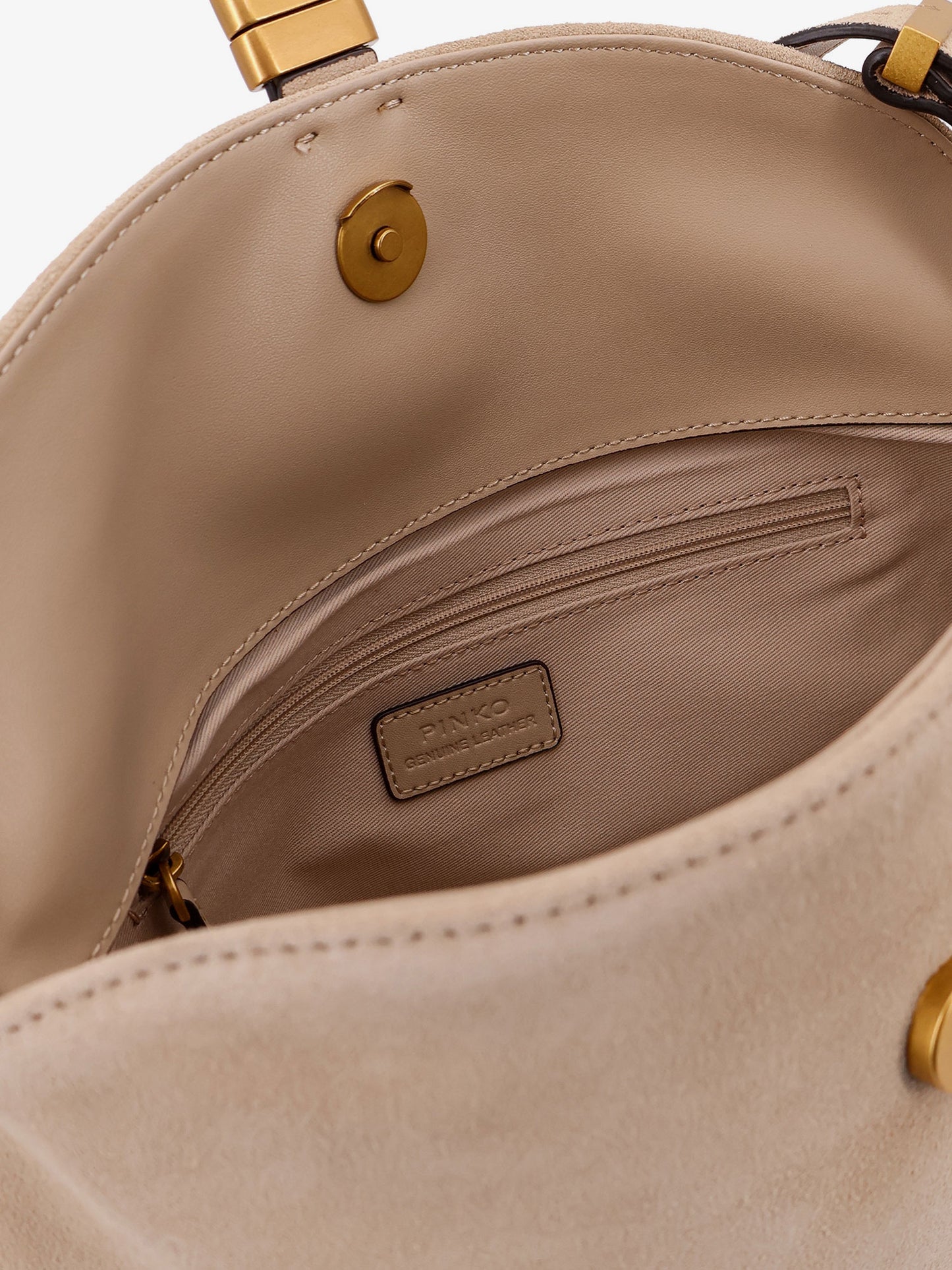 Leather shoulder bag with metal logo detail