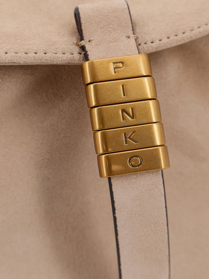 Leather shoulder bag with metal logo detail thumbnail