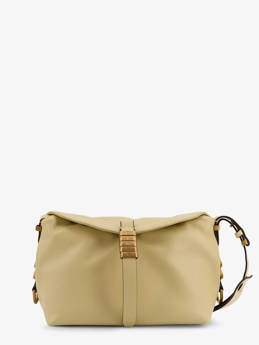Borsa a spalla in pelle con dettaglio logo in metallo