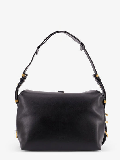Leather shoulder bag with metal logo detail thumbnail