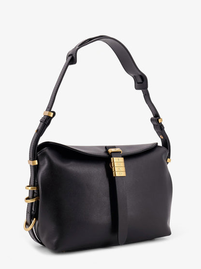 Leather shoulder bag with metal logo detail thumbnail