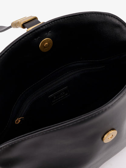 Leather shoulder bag with metal logo detail thumbnail