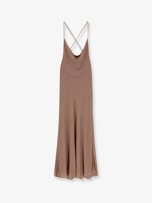 Farro long dress with rhinestones