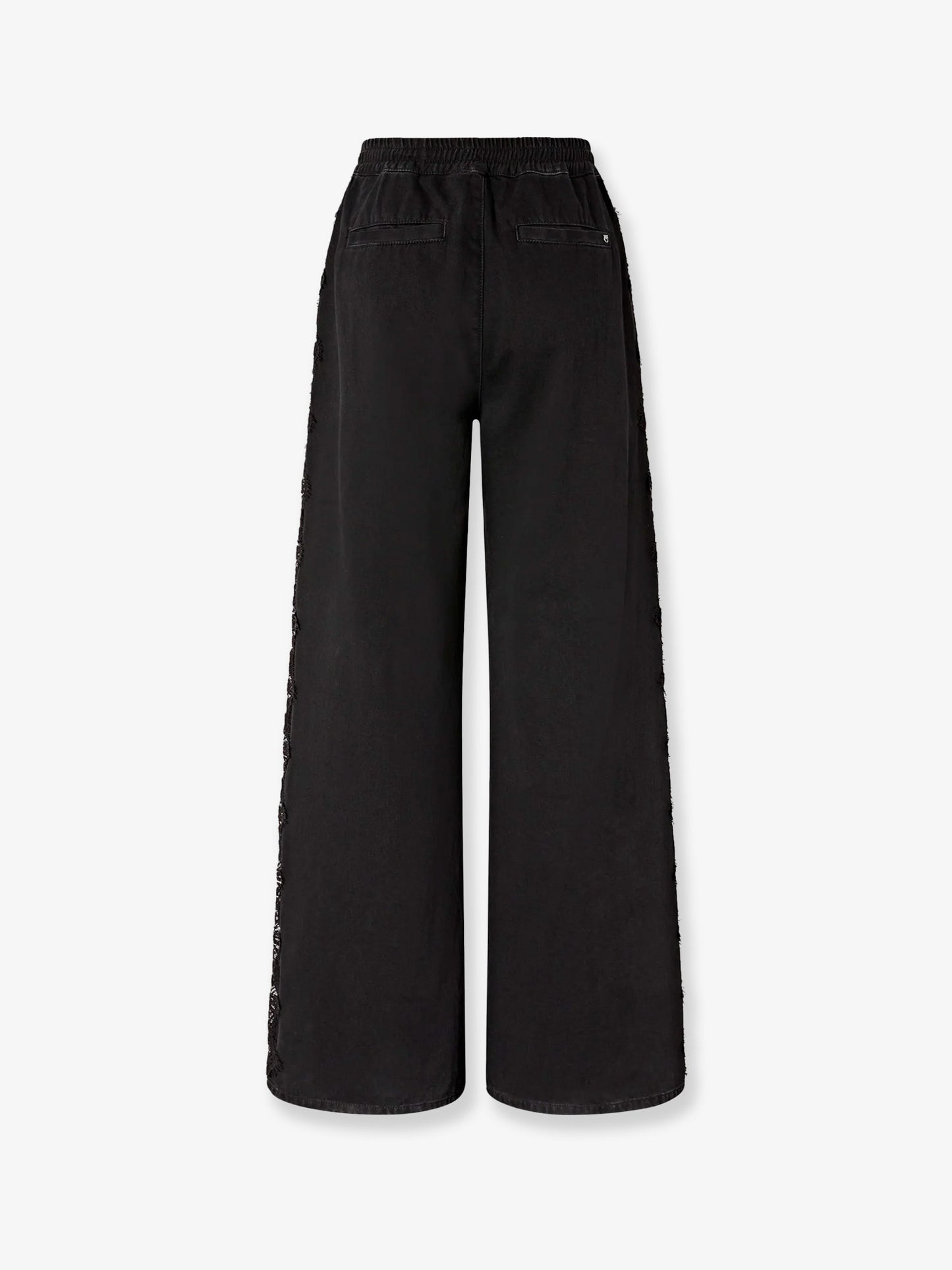 Pantaloni denim con dettaglio laterale in pizzo