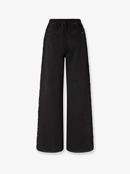 Pantaloni denim con dettaglio laterale in pizzo thumbnail