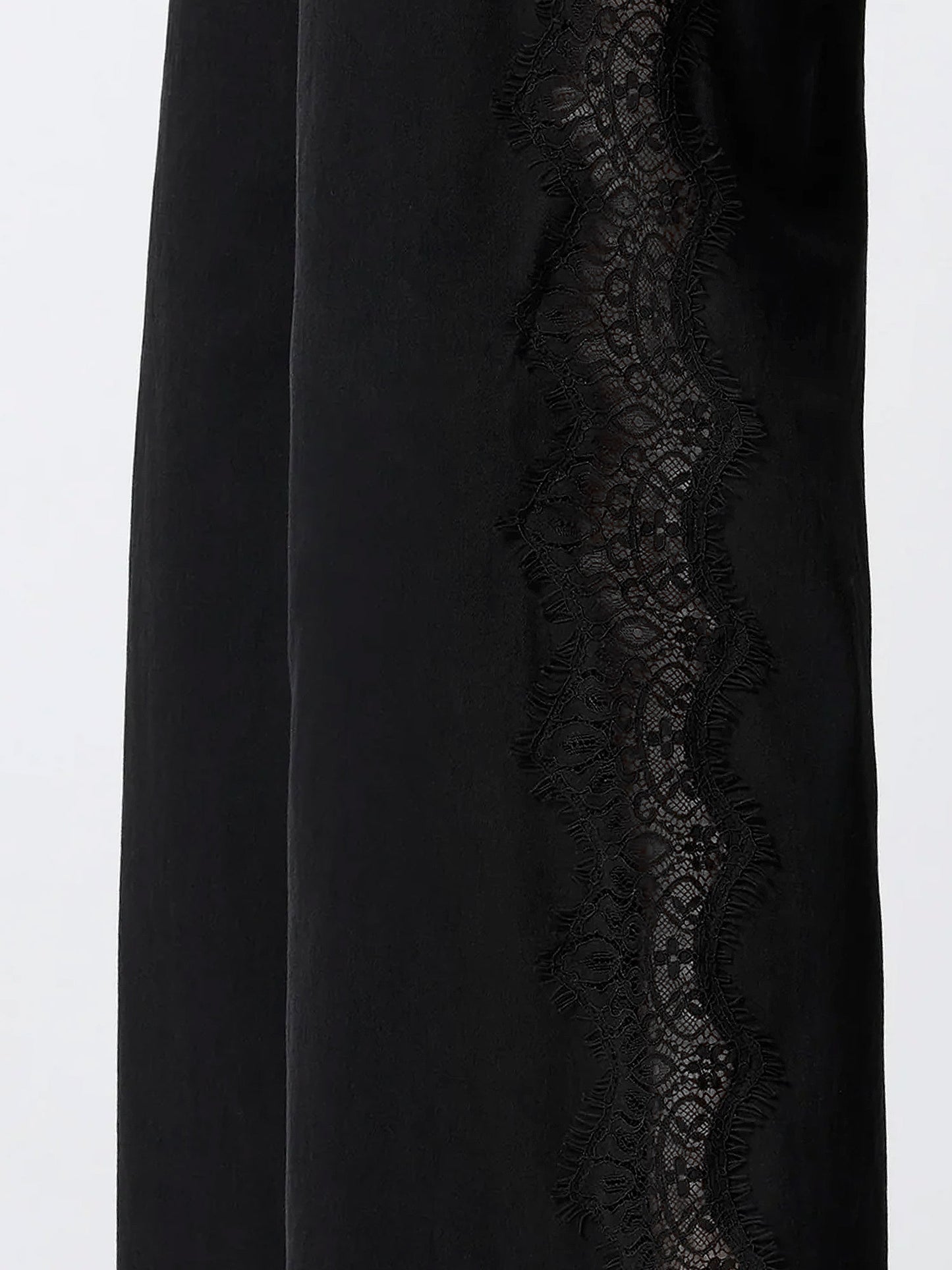Pantaloni denim con dettaglio laterale in pizzo