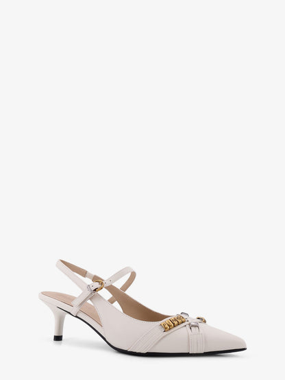 Gloria 18 leather pump with metal lettering detail thumbnail